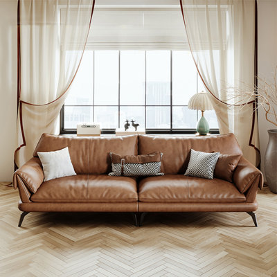 Brown Genuine Leather Modular Sofa