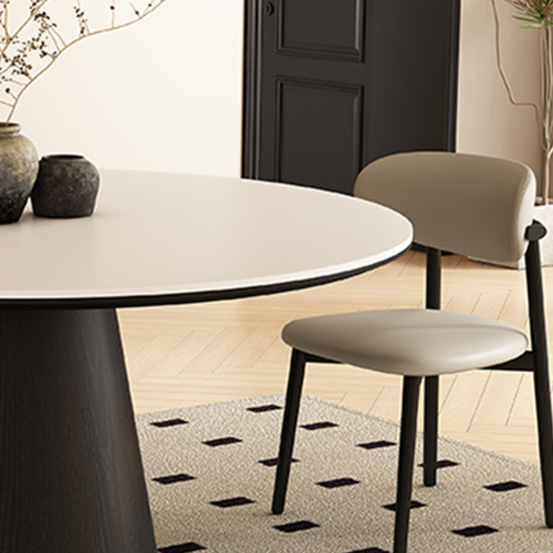 Table ronde en bois massif, H 29,52 po x L 53,14 po x l 53,14 po