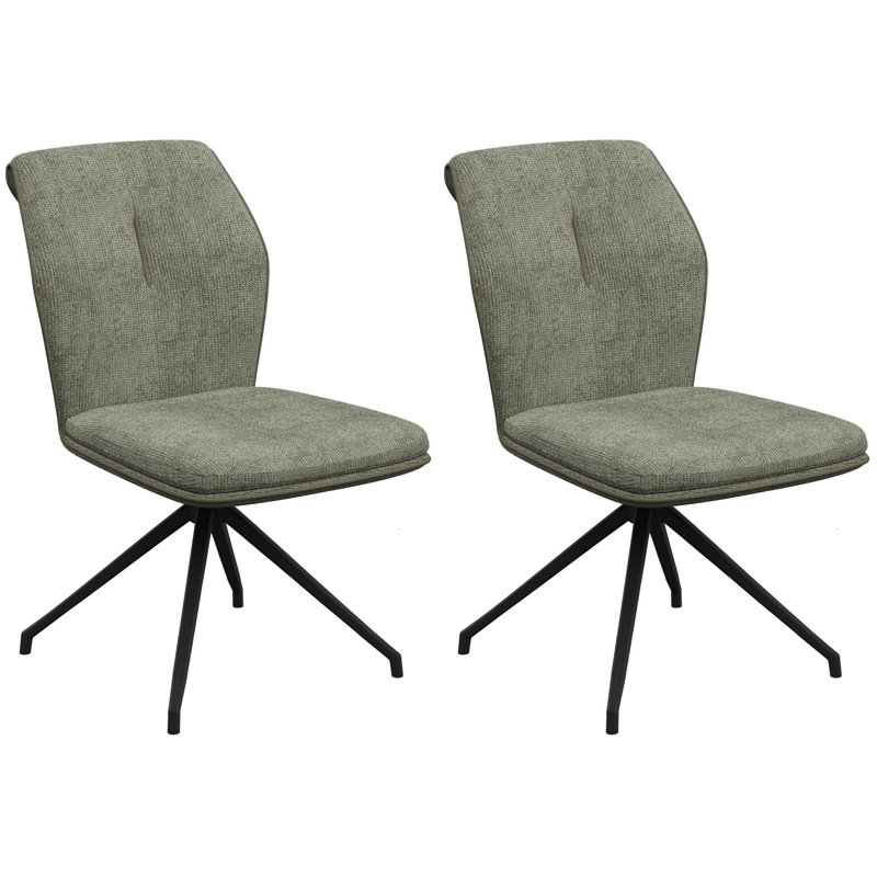 Armonia Fabric Swivel Dining Chair, Green