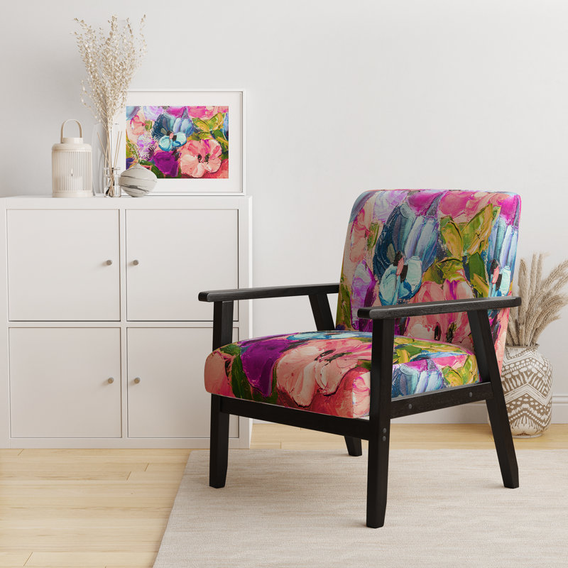 Chaise avec accoudoirs en velours Idona, Noir