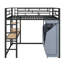Lit mezzanine double en métal avec bureau, tablettes, prise de courant, lumière DEL et garde-robe-1277106971-1277106949