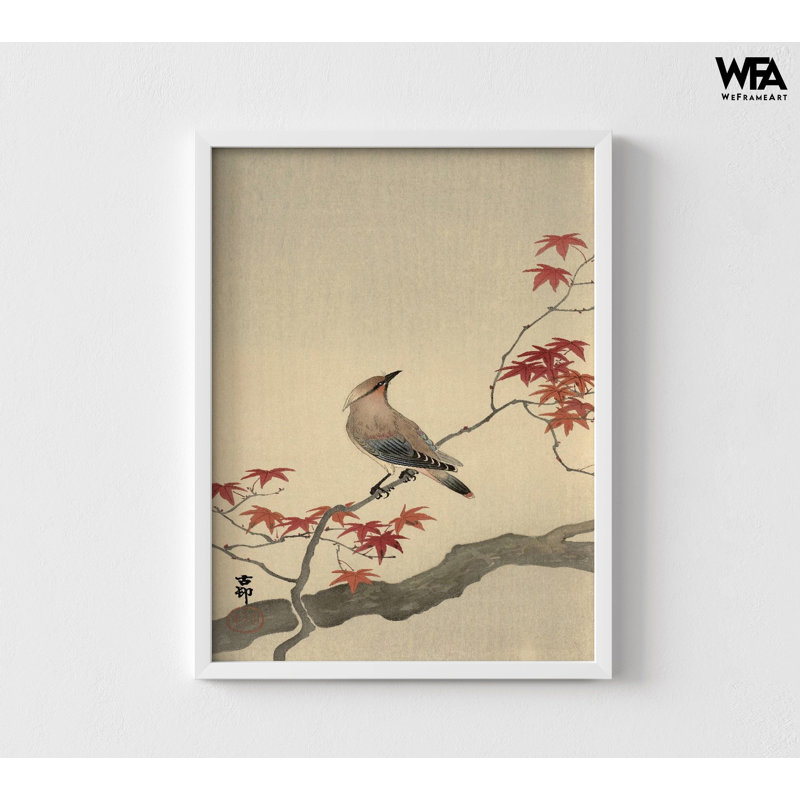 Reproduction d'art oiseau, Art mural asiatique encadré, reproduction de peinture Nature, branche d'art, décoration murale nature, art mural encadré, art mural surdimensionné