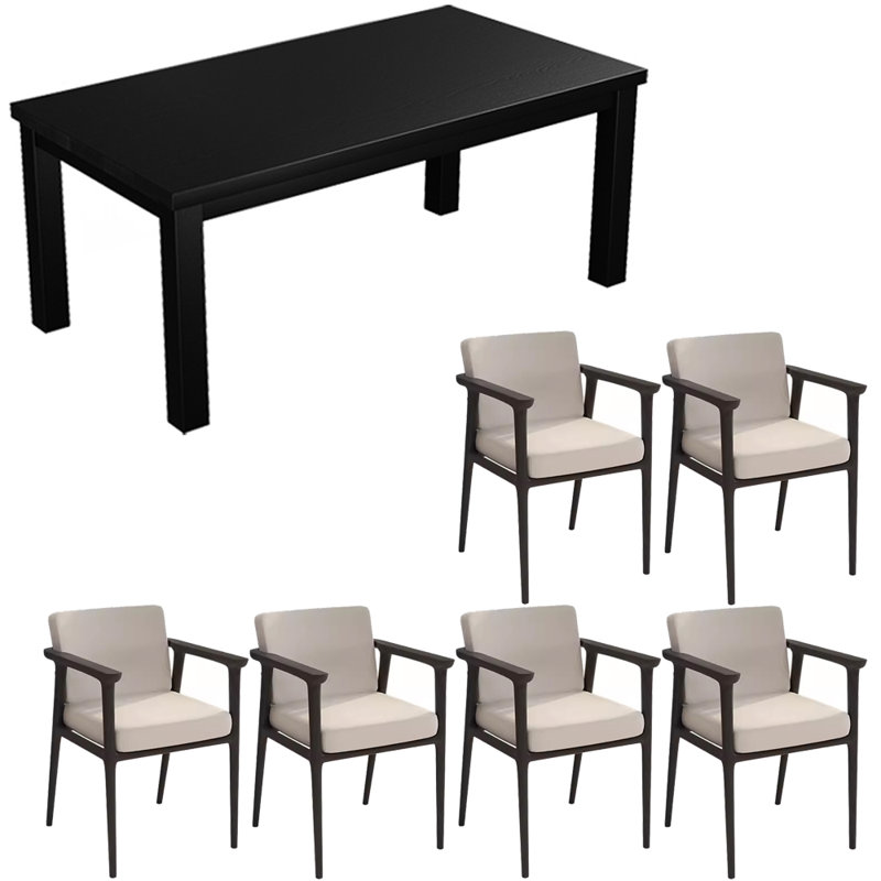 Ensemble de table simple moderne en bois massif, 29.5"H x 62.9"L x 27.5"W