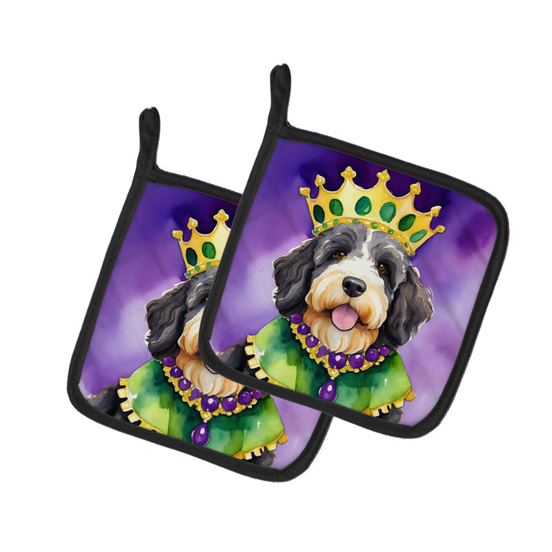Paire de poignées Bernedoodle King of Mardi Gras