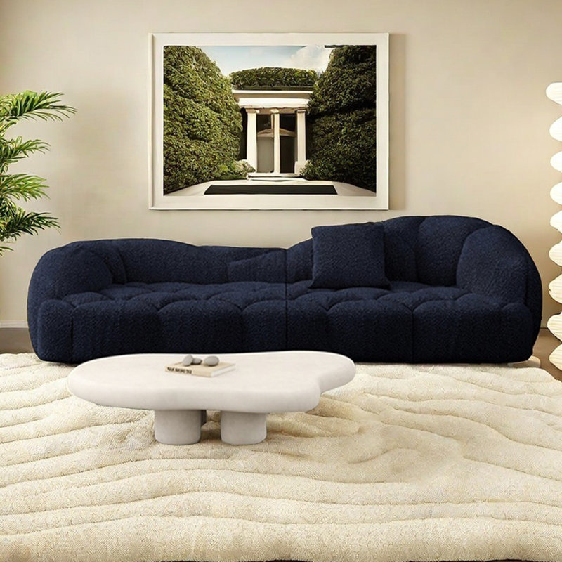 Canapé Marshmallow, Noir bleu, 27.55" H x 98.42" W x 45.27" D