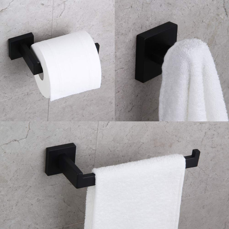 12 " Stainless Steel 2 - Bar Wall Mounted Towel Bar, Matte Black