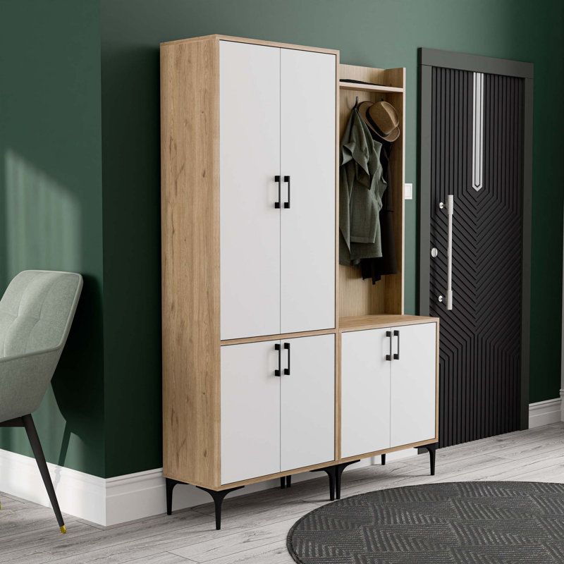 Kaleva Hall Tree 70cm Wide, White/Oak
