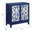 Console bleue option de rangement - 2 portes, bois synthétique, plateau de table épais de 18 mm, table d'appoint rectangulaire avec loquets de porte magnétiques
