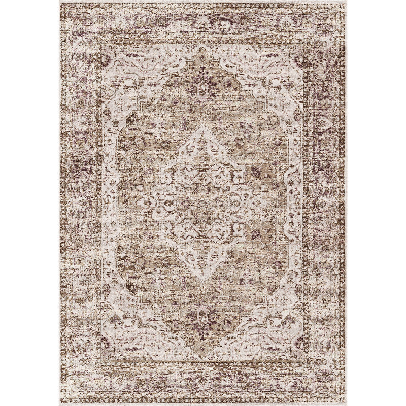 8'X10' Vintage Disstressed Washable Area Rug for Living Room Beige, Rectangle 8' x 10'