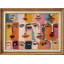 Collage de visages cubiques colorés, impression sur papier encadrée-992194055-992194052