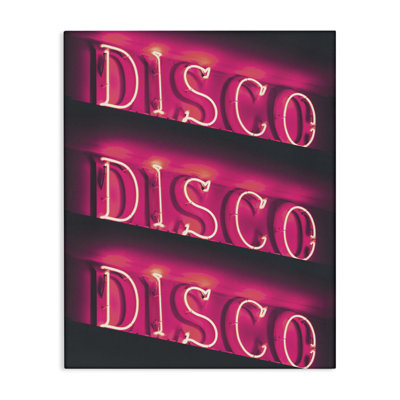 «Pink Disco Neon Lights», art mural sur toile par Daphne Polselli