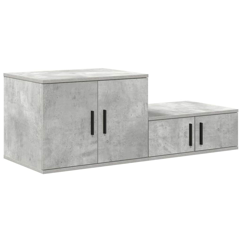 Storage Cabinet 127 X 41 X 40 Cm Engineered Wood, Concrete Grey