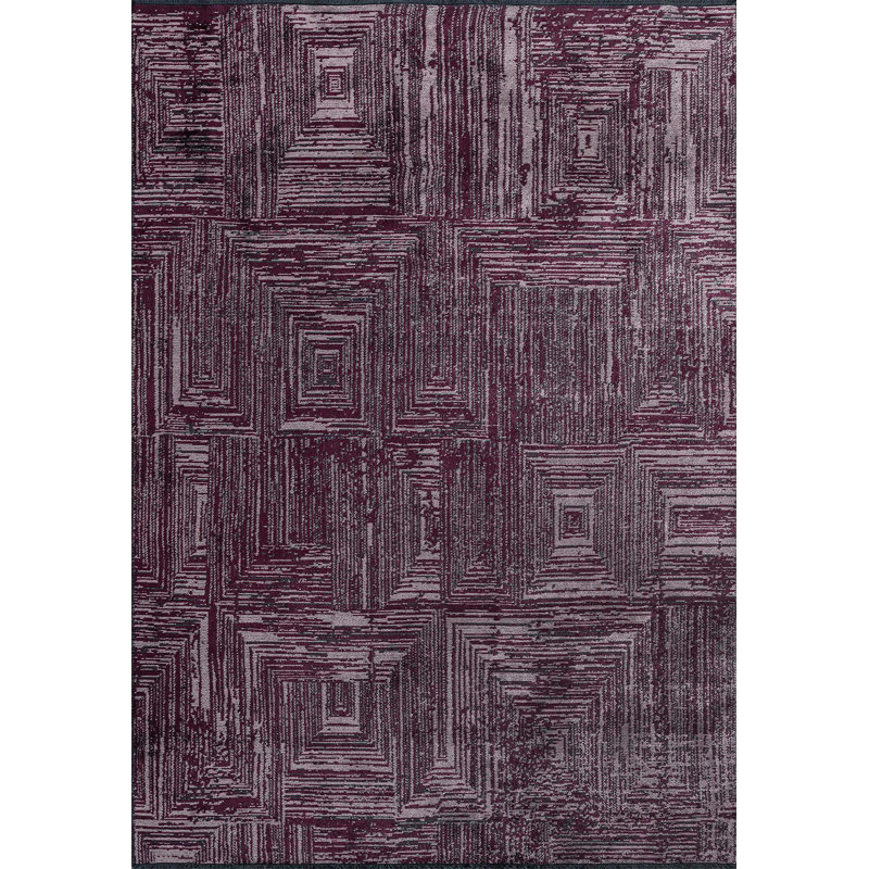 Tapis traditionnel à motif géométrique, Rectangle 7 pi 10 po x 9 pi 10 po