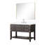 Meuble-lavabo simple en chêne brun 48 po X P 22 po D, comptoir en marbre de Carrare, ensemble de robinet et Miroir-118024558