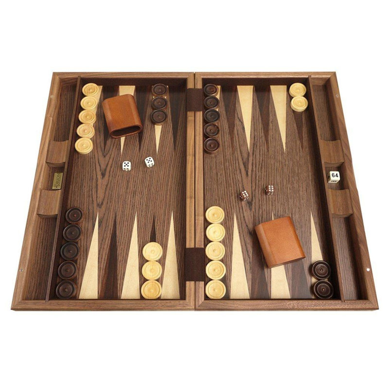 Ensemble de backgammon avec incrustation de diamant, H 2,5 po x l 12 po x L 19,5 po, Diamant