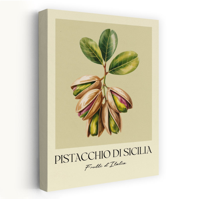 Pistaches de Sicile, art abstrait contemporain de plante fruitière, H 60 po x l 40 po