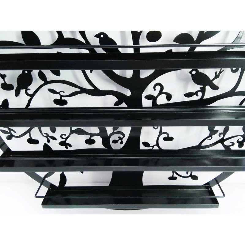 Red Barrel Studio® Wall Mounted 5 Tier Nail Polish Rack Holder, Tree Silhouette Round Metal Salon Wall Art Display, Black 3ED2763B62DC45068911A9BF676555F9