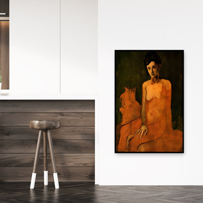 Melancholy Nude Woman Abstract Contemporary Wall Art Print by Mathieu - Wrapped Canvas Print