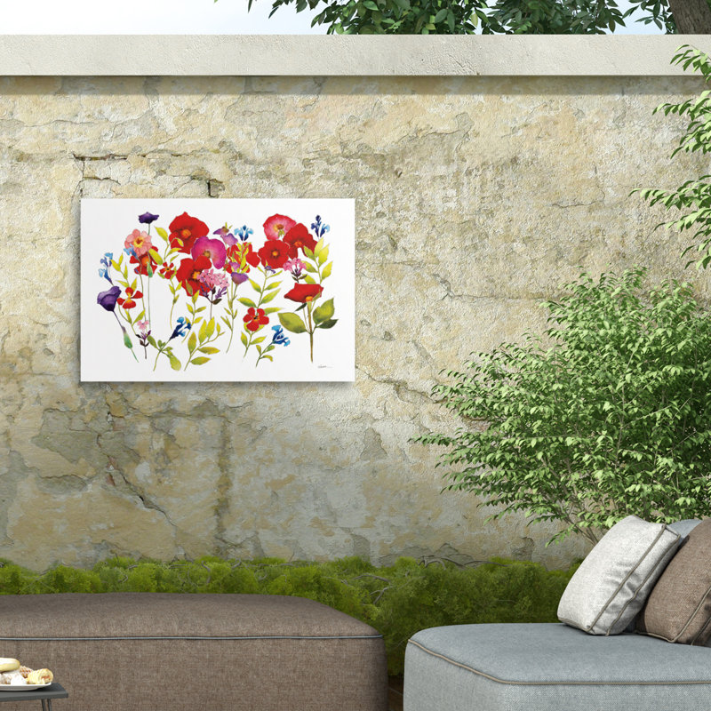 Shirley Novak Summer Arrangement Outdoor  Canvas, H 12 po x l 19 po
