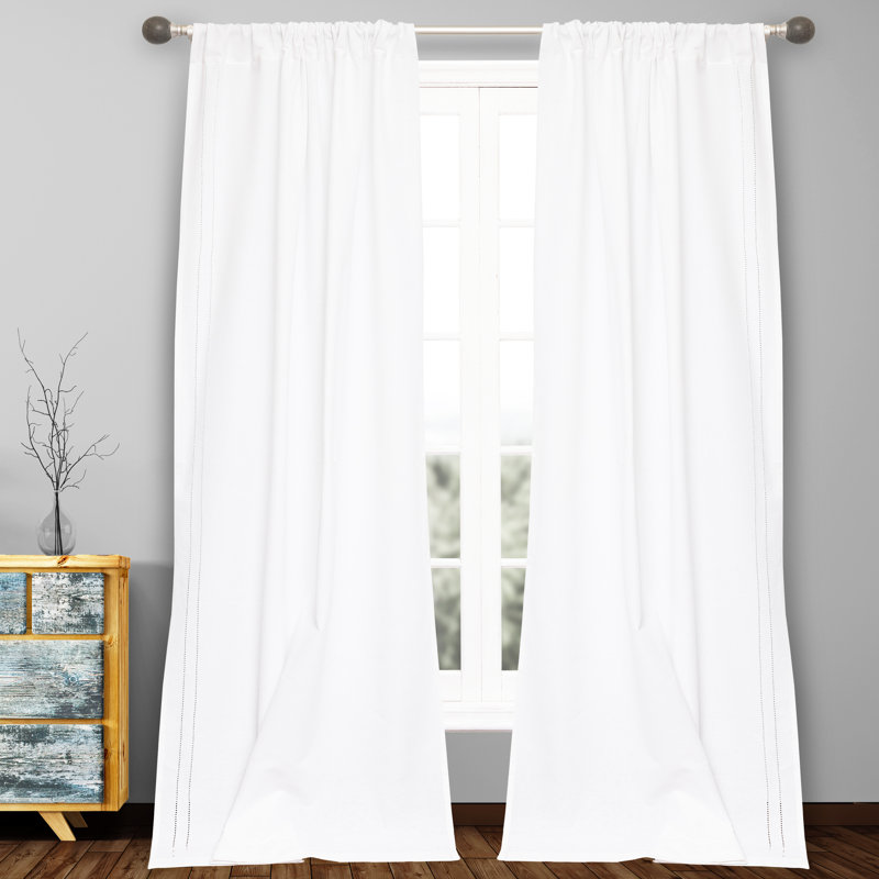 Cliffcrest Cotton Blackout Curtain Pair, White