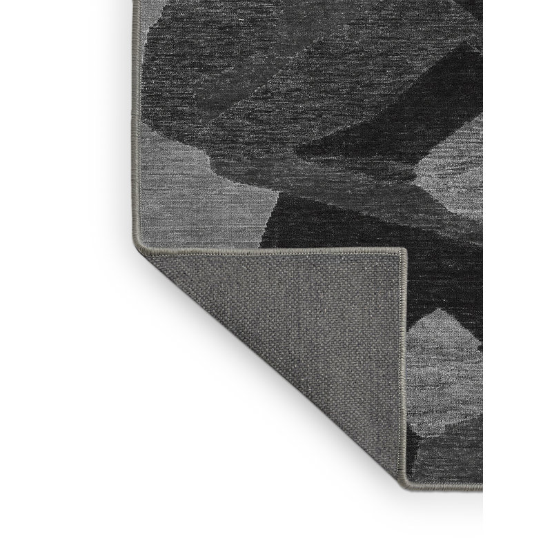 Tapis abstrait en laine et polyester tissé à la machine Calderin, Tapis de couloir 2 pi x 4 pi