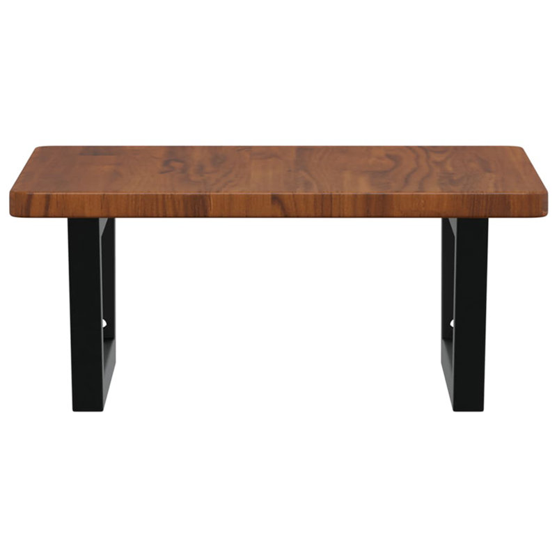Arielmarie 50cm Solid Wood Bathroom Vanity Top, Dark Oak/Black