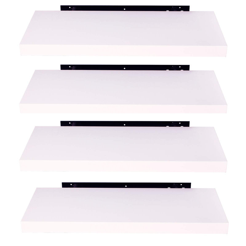Gautham 4 Piece Floating Shelf, 3.8cm H x 30cm W x 22.9cm D, White