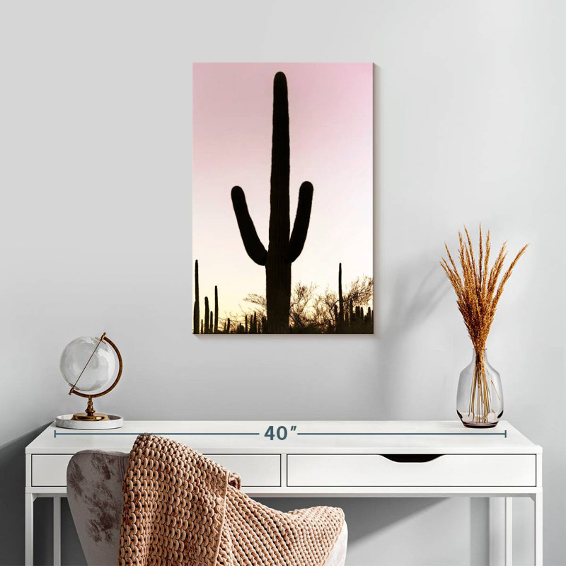 Harnek cactus rose coucher de soleil, H 24 po x l 16 po