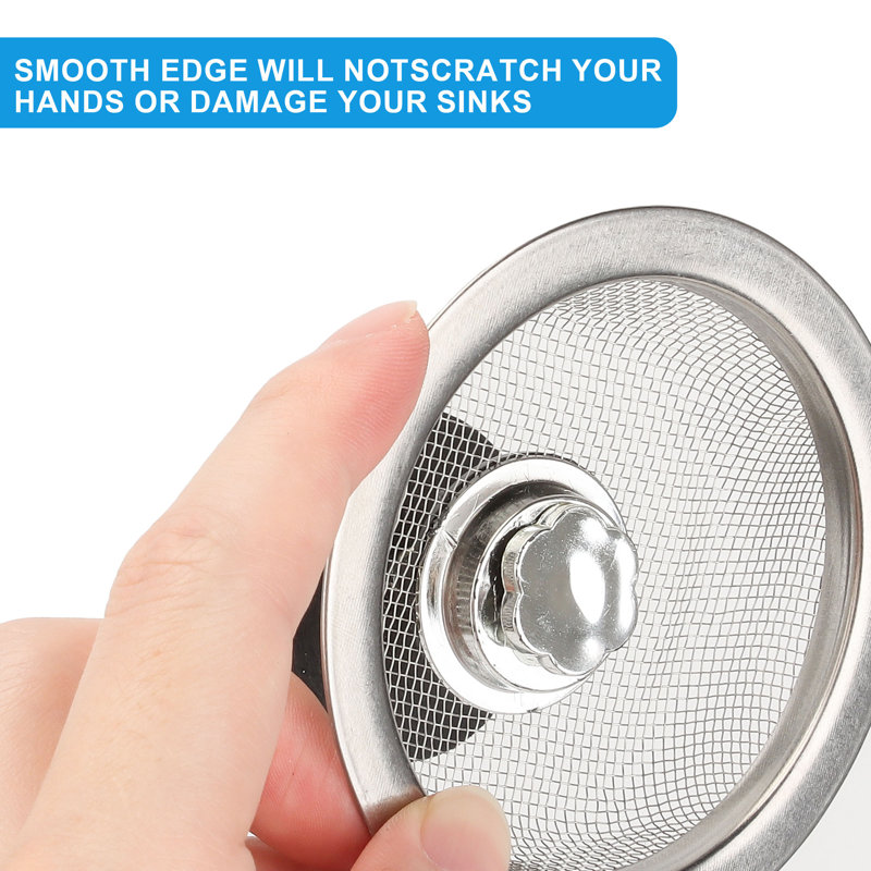 2 Pack Kitchen Sink Strainer And Stopper Combo Basket Replacement, Stainless Steel Basket Strainer