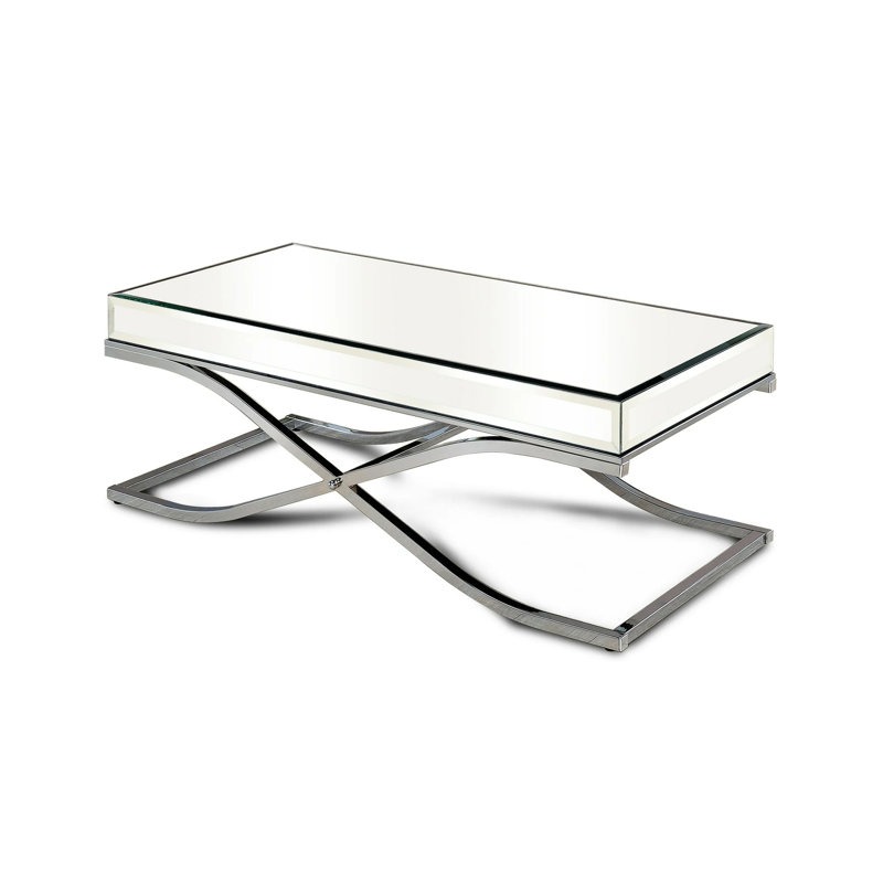 48" W Contemporary Coffee Table, Chrome