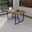 Ensemble de salle à manger 5 pièces: table en bois aggloméré de 55 po et 4 chaises en suède, base rectangulaire en métal noir-1502467995-1502467996