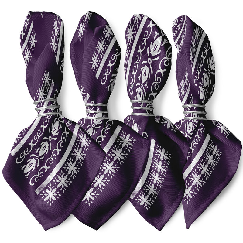 Cladia Cuban Tile  Napkins, Purple