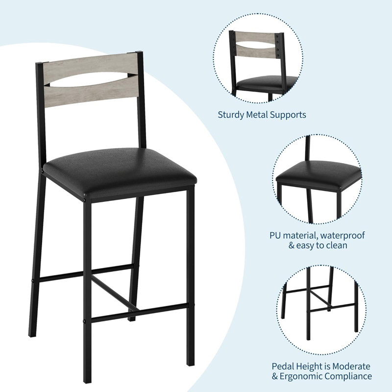 Counter Stool, Grey, Grey/Black