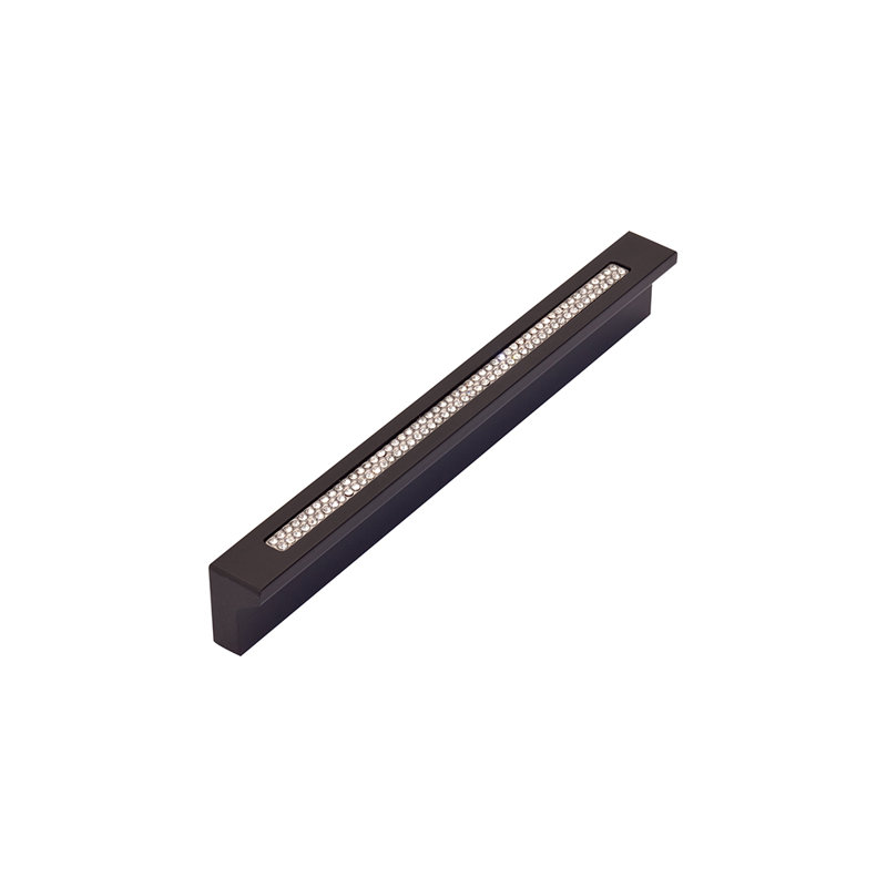 Crystal 3 3/4" Center to Center Bar pull, Black