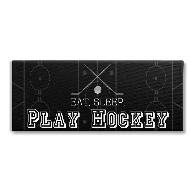 «Eat Sleep Hockey Expression» par Lauren Gibbons, H 17 po x l 40 po