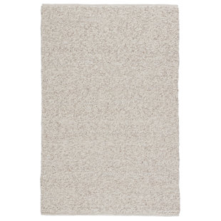 Hadren QTM04 Handmade Solid White and Light Gray Area Rug