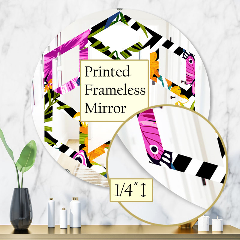 Miroir mural éclectique Foliage and Geometrics, H 31,5 po x l po