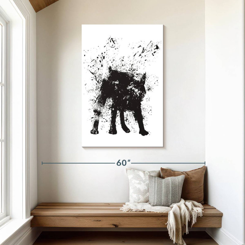 Brampt Black Abstract Dog, 45" H x 30" W
