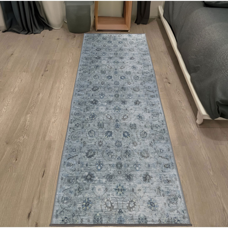 Tapis de couloir en coton sur mesure à motif floral, Tapis de couloir 2 pi 2 po x 3 pi