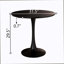 Table de salle à manger 31,5 "circulaire noire, table de salle à manger Tulip, table de salle à manger pour 2 à 4 personnes, plateau et base en panneau de fibres à densité moyenne et 2 chaises de salle à manger en métal noir