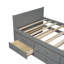 Lit plateforme multifonctionnel en bois avec bureau et tablette de rangement-117814221