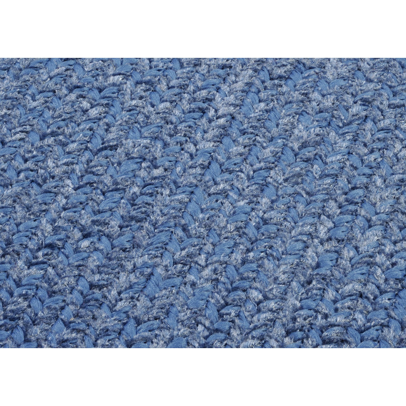 Tapis intérieur / extérieur bleu tressé Yaritza, Carré 4 pi