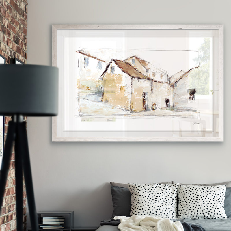 "quiet streets i" par paul cezanne-photo cadre, reproduction d’art sur papier, H 32 po x l 44 po x 1,25 po, Blanc