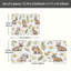 Ensemble de 2 tapis de cuisine aquarelle, lapins et fleurs