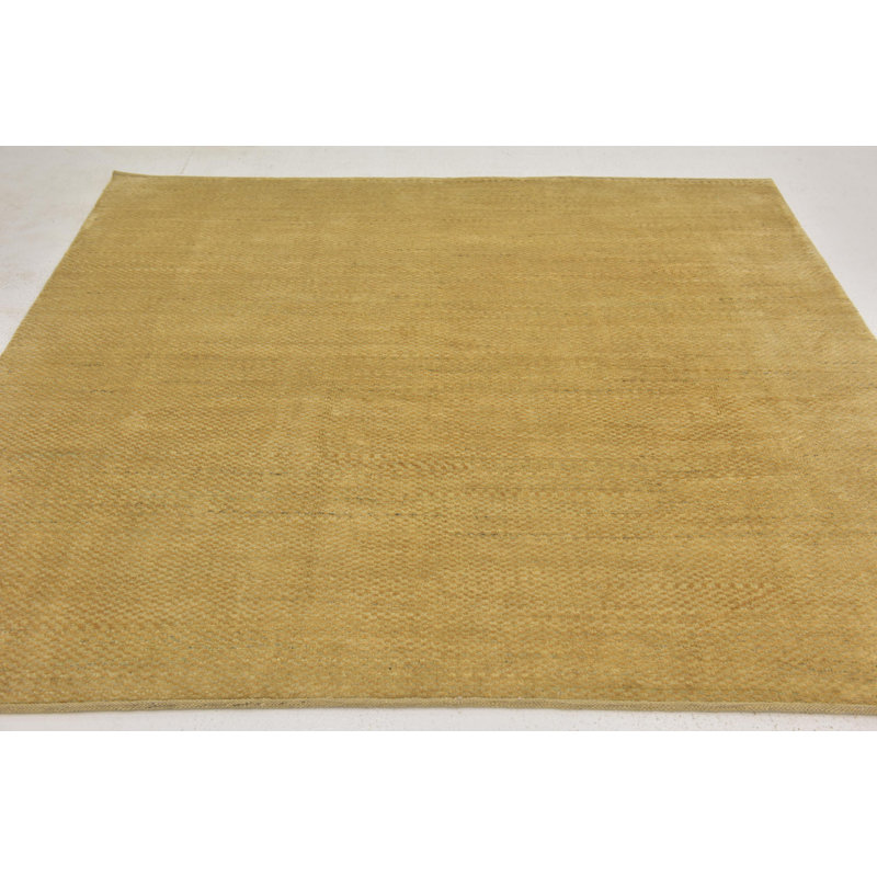 Tapis de surface en laine carrée 6 pi 6" one-of-kind noué la crème Didcot