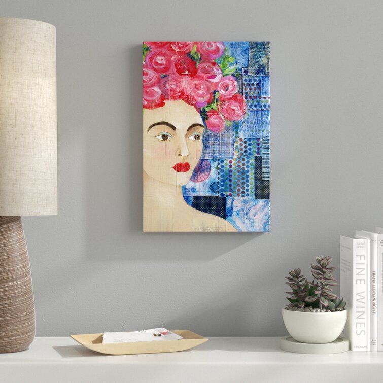 'Flowers in Her Hair I' Painting on Canvas