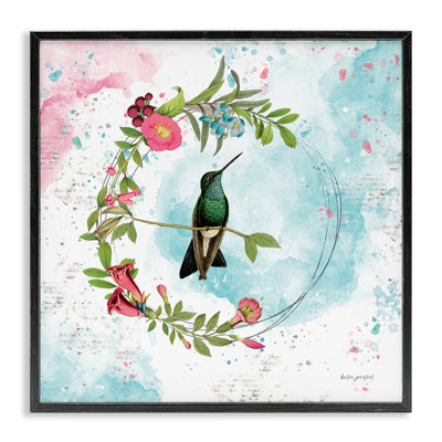 Hummingbird within Wreath Giclee Art by Katie Pertiet