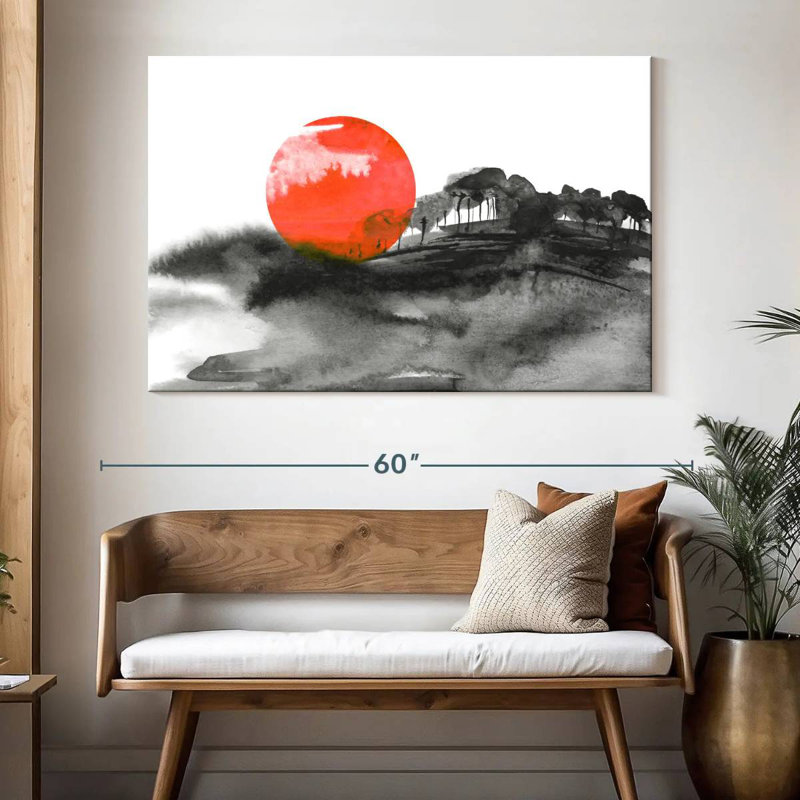 Coucher de soleil japonais Avery, H 34 po x l 51 po