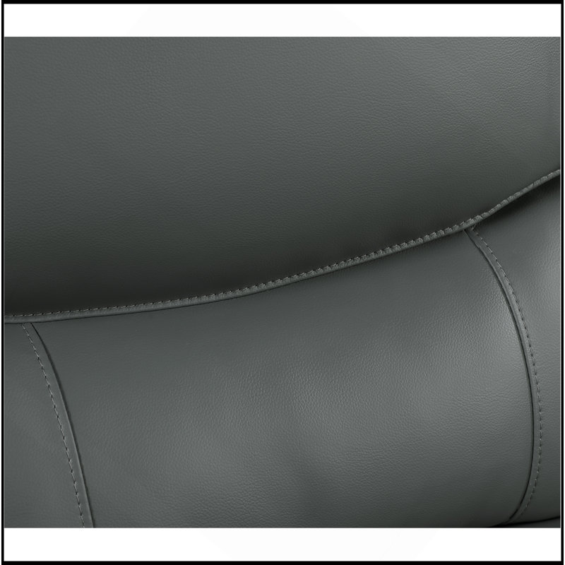 Causeuse en cuir véritable, Gris