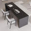 Bureau d'écriture rectangulaire en bois massif noir-2104970726